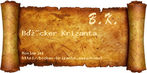 Böcker Krizanta névjegykártya